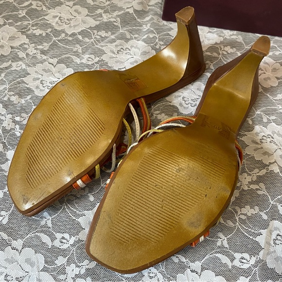 Women’s Orange and Green Sandals Size 10 - Picture 7 of 9